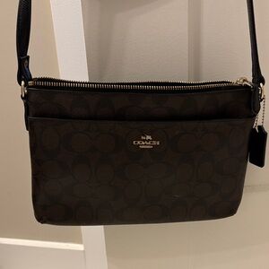 Coach Signature Dark Brown Crossbody Bag